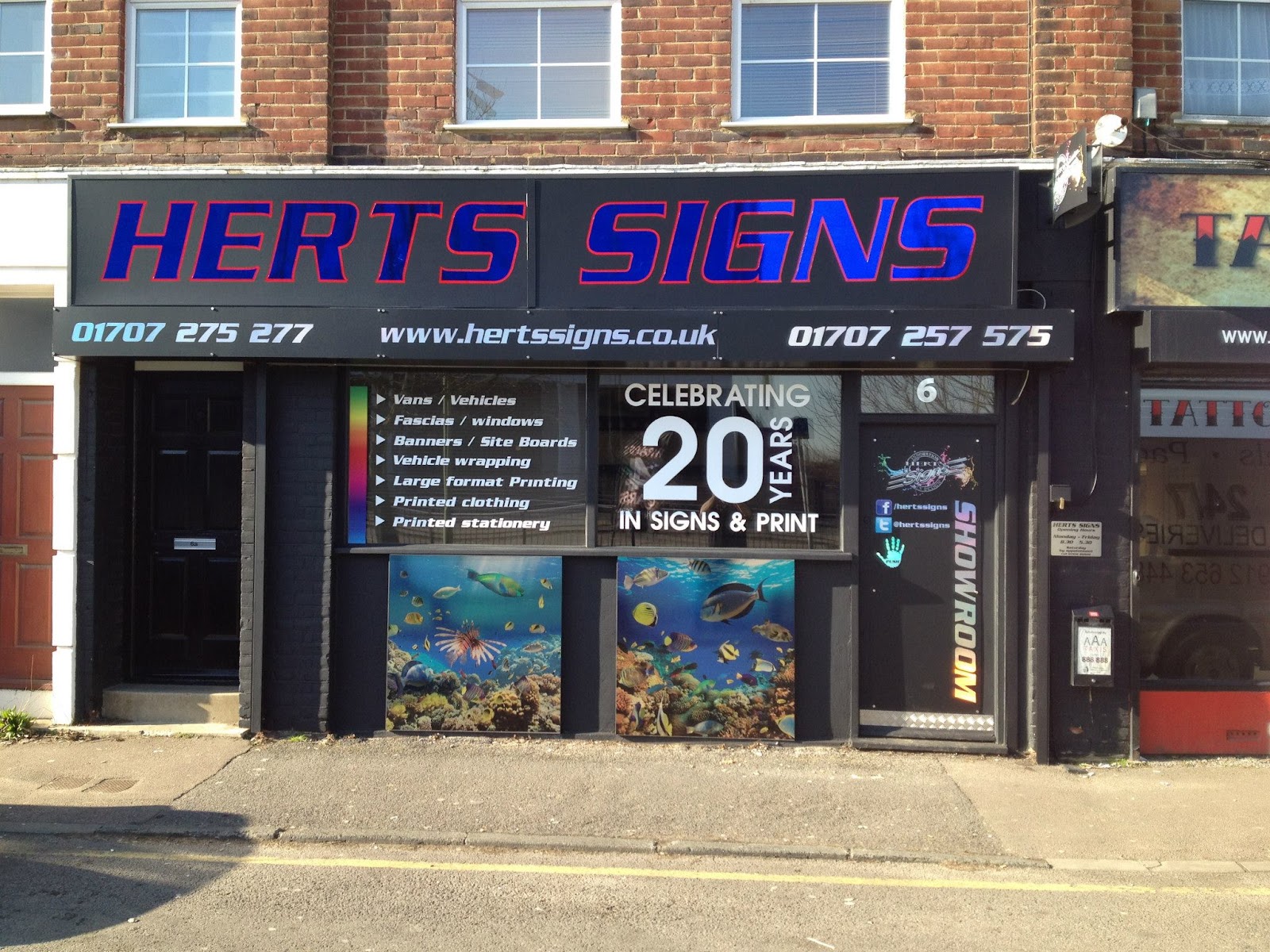 Herts Signs - fascia and window graphics